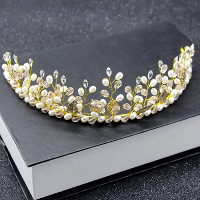 Pretty Rhinestone Tiara Crown Exquisite Headband - Click Image to Close
